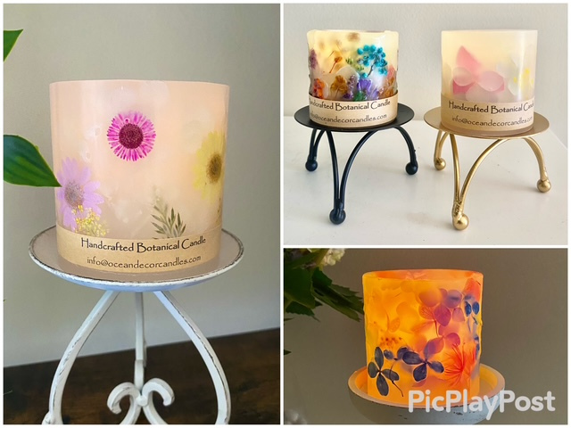 handmade botanical lantern with soy candle/LED candle
