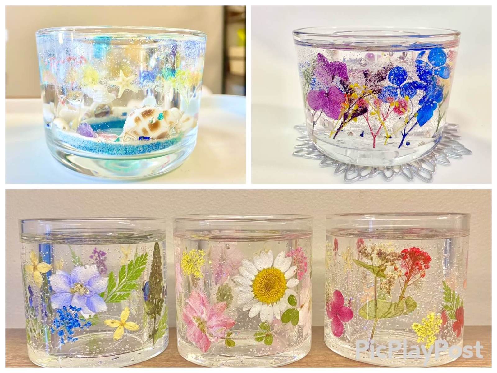 handmade botanical gel lantern